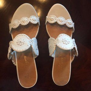 JACK ROGERS Lauren Cork Wedge Sandal White 8.5